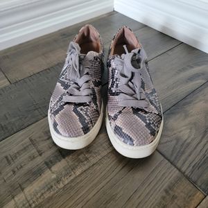Frye Snake Print Sneakers - Gray and Cream
